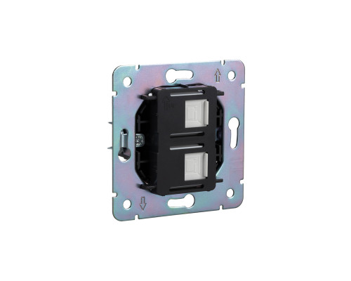 Розетка ROUND компьютерная двойная RJ45+RJ45 кат6 с/у перламутр KRANZ