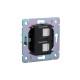 Розетка ROUND компьютерная двойная RJ45+RJ45 кат6 с/у перламутр KRANZ