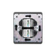 Розетка ROUND компьютерная двойная RJ45+RJ45 кат6 с/у титан KRANZ