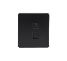 Розетка ROUND компьютерная двойная RJ45+RJ45 кат6 с/у оникс KRANZ