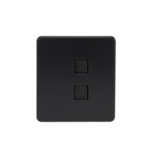 Розетка ROUND компьютерная двойная RJ45+RJ45 кат6 с/у оникс KRANZ