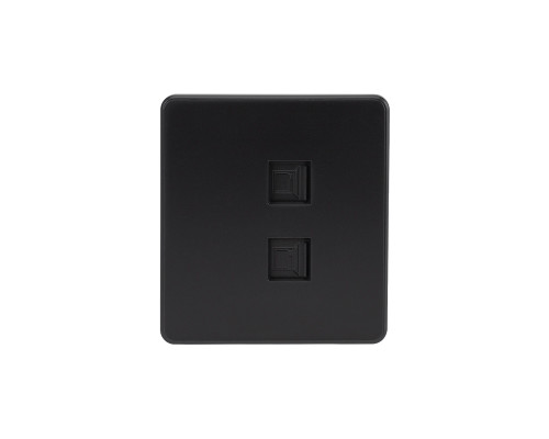 Розетка ROUND компьютерная двойная RJ45+RJ45 кат6 с/у оникс KRANZ