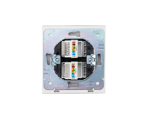 Розетка STRONG компьютерная двойная RJ45+RJ45 кат6 с/у жемчуг KRANZ