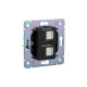 Розетка STRONG компьютерная двойная RJ45+RJ45 кат6 с/у жемчуг KRANZ