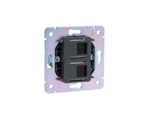 Розетка STRONG компьютерная двойная RJ45+RJ45 кат6 с/у антрацит KRANZ