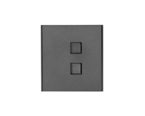 Розетка STRONG компьютерная двойная RJ45+RJ45 кат6 с/у графит KRANZ