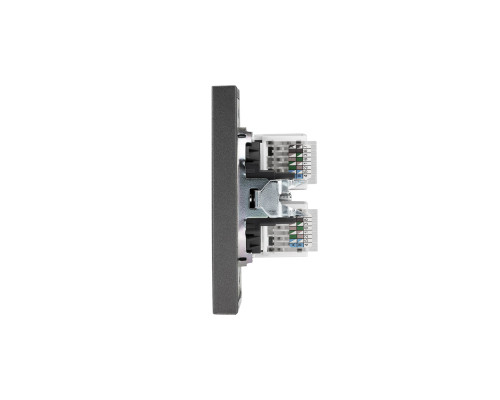 Розетка STRONG компьютерная двойная RJ45+RJ45 кат6 с/у графит KRANZ