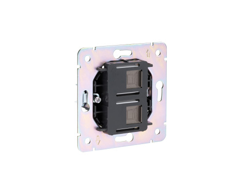 Розетка STRONG компьютерная двойная RJ45+RJ45 кат6 с/у графит KRANZ