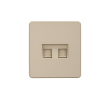 Розетка ROUND компьютерная двойная RJ45+RJ45 кат6 с/у шелк KRANZ