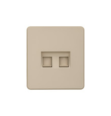 Розетка ROUND компьютерная двойная RJ45+RJ45 кат6 с/у шелк KRANZ