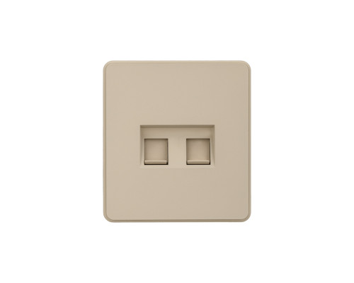 Розетка ROUND компьютерная двойная RJ45+RJ45 кат6 с/у шелк KRANZ
