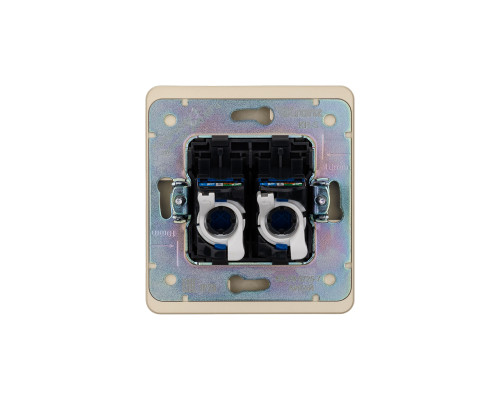 Розетка ROUND компьютерная двойная RJ45+RJ45 кат6 с/у шелк KRANZ