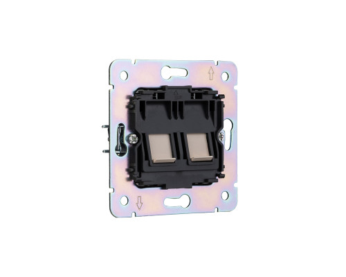 Розетка STRONG компьютерная двойная RJ45+RJ45 кат6 с/у шелк KRANZ