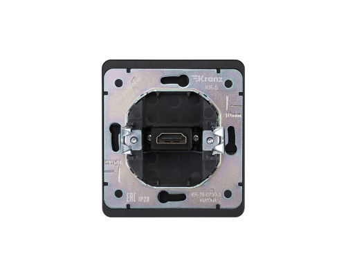 Розетка ROUND HDMI с/у оникс KRANZ