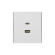Розетка STRONG USB-A+Type-C 3А с функцией быстрой зарядки жемчуг KRANZ