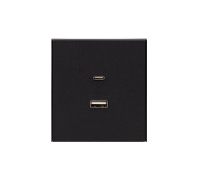 Розетка STRONG USB-A+Type-C 3А с функцией быстрой зарядки антрацит KRANZ