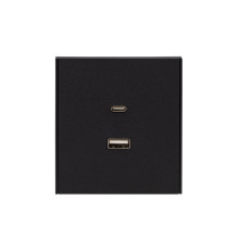Розетка STRONG USB-A+Type-C 3А с функцией быстрой зарядки антрацит KRANZ