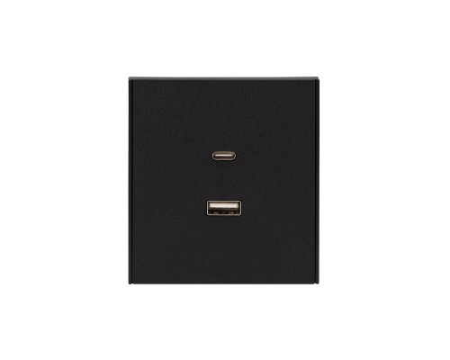 Розетка STRONG USB-A+Type-C 3А с функцией быстрой зарядки антрацит KRANZ