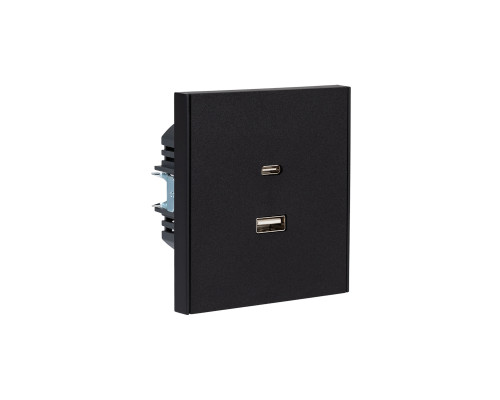 Розетка STRONG USB-A+Type-C 3А с функцией быстрой зарядки антрацит KRANZ