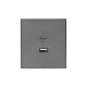 Розетка STRONG USB-A+Type-C 3А с функцией быстрой зарядки графит KRANZ