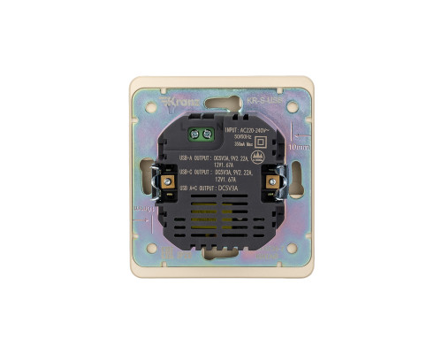 Розетка ROUND USB-A+Type-C 3А с функцией быстрой зарядки шелк KRANZ