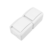 Блок вертикальный 2 розетки IP54 с/з, о/у, белый индастриал KRANZ