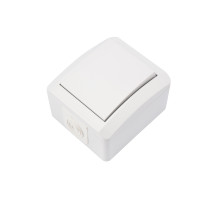 Переключатель проходной IP54 о/у, белый индастриал KRANZ