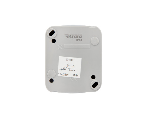 Переключатель проходной IP54 о/у, серый мини KRANZ