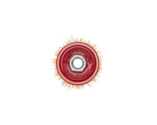 Щетка чашечная для УШМ, витая латунированная проволока, 75мм, М14 KRANZ