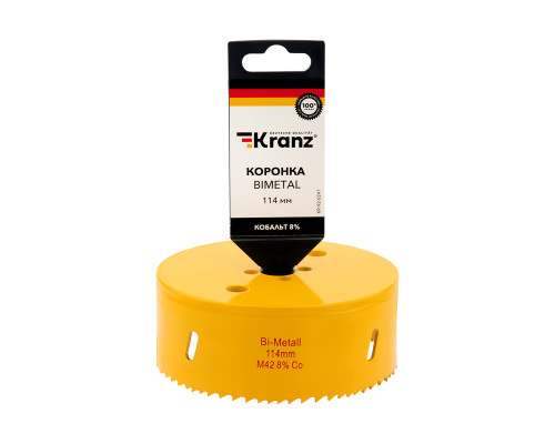Коронка по металлу биметаллическая (Bimetal) 114мм KRANZ