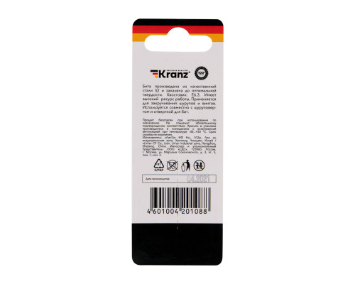 Бита для шуруповерта Torx T10х50 мм (2 шт./уп.) KRANZ