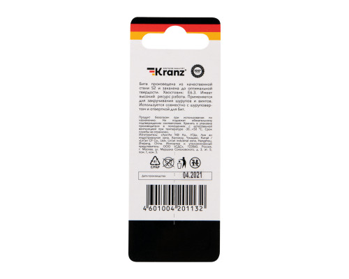 Бита для шуруповерта Torx T30х50 мм (2 шт./уп.) KRANZ