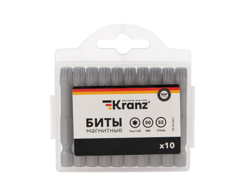Бита Torx T-40х50 мм для шуруповерта (упак. 10 шт.) KRANZ
