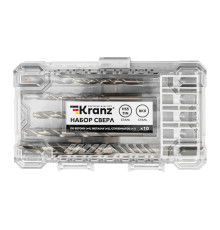 Набор сверл комбинированный, 10 предметов KRANZ