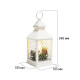 Декоративный фонарь со свечкой, белый корпус, размер 10,5х10,5х24 см, цвет ТЕПЛЫЙ БЕЛЫЙ