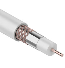 Кабель коаксиальный RG-6U, 75Ом, Cu/Al/Cu, 48%, 100м, INDOOR, белый PROconnect