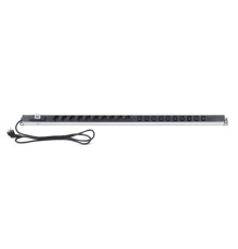 Блок распределения питания PDU вертикальный 10 розеток СЕЕ 7/4 Schuko 10 розеток C13 16А авт защит алюм корп шнур 2м вилка СЕЕ 7/7 Schuko черн REXANT