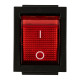 Выключатель клавишный 250В 16А (4с) вкл-выкл красный с подсветкой (1 шт/уп) REXANT