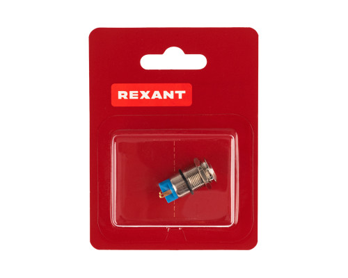 Кнопка антивандальная ø12 с фиксацией (2с) выкл-вкл выпуклая (A12-B2) REXANT (в упак. 1шт.)