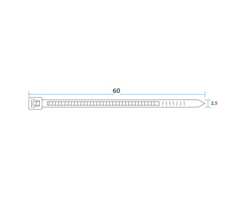 Стяжка кабельная нейлоновая 60x2,5мм, черная (100 шт/уп) REXANT