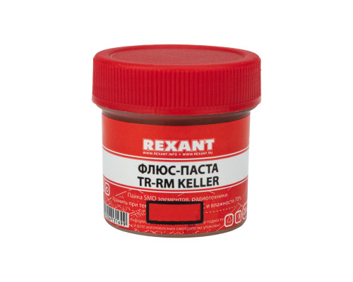 Флюс для пайки, паста TR-RM KELLER, 20мл, банка REXANT