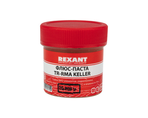 Флюс для пайки, паста TR-RMA KELLER, 20мл, банка REXANT