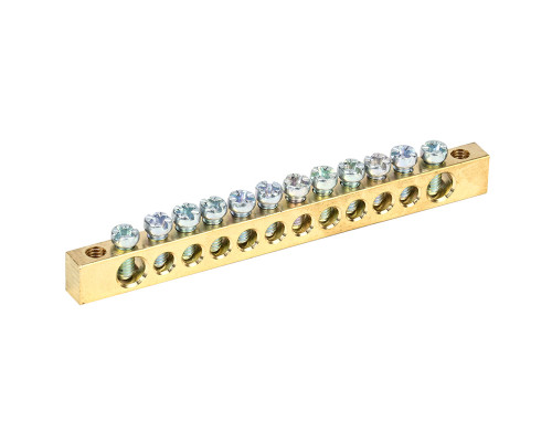 Шина PEN «земля-ноль» 6х9мм 12/2 (12 групп/крепеж по краям) REXANT