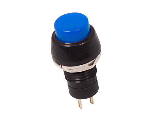Выключатель-кнопка 250В 2А (2с) вкл-выкл синяя микро (PBS-20А) REXANT