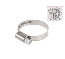 Хомут червячный 40-60 мм, нерж.сталь (W2) (25 шт в пакете) STARFIX