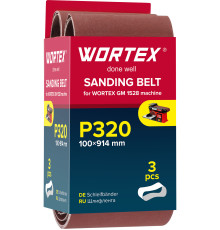 Шлифлента 100x914 мм P320 бесконечная 3 шт. для станка WORTEX GM 1528