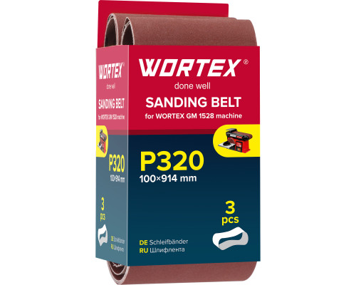 Шлифлента 100x914 мм P320 бесконечная 3 шт. для станка WORTEX GM 1528