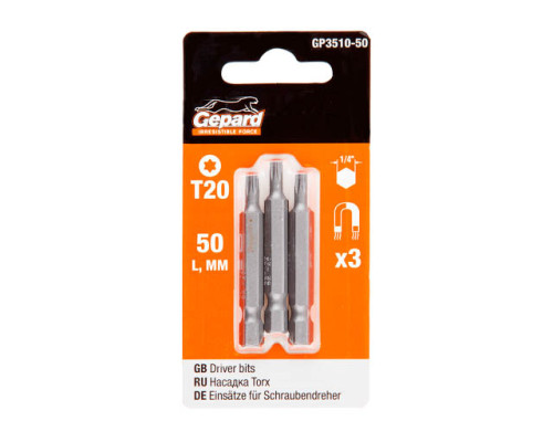 Насадка TORX T20 50мм 3шт GEPARD (GP3510-50)