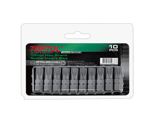 Насадка SPLINE M6 30mm 10шт блистер TOPTUL (FSFA1206G)