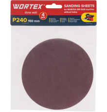Шлифлист 150мм P240 без отв. 4 шт. для станка WORTEX GM 1528
